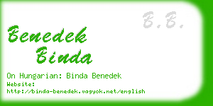 benedek binda business card